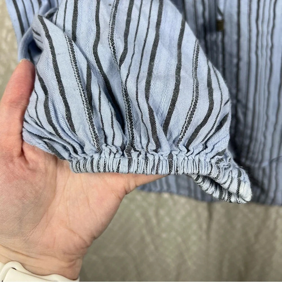 Free People Blue Striped Rhythm Of The Night Tunic Top - Picture 5 of 7